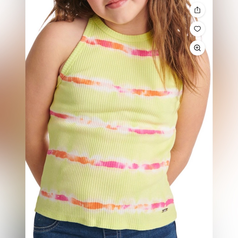 Justice Lime and Pink Striped Tank